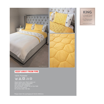 Embroidery Bee Duvet Set 3Pcs King Size