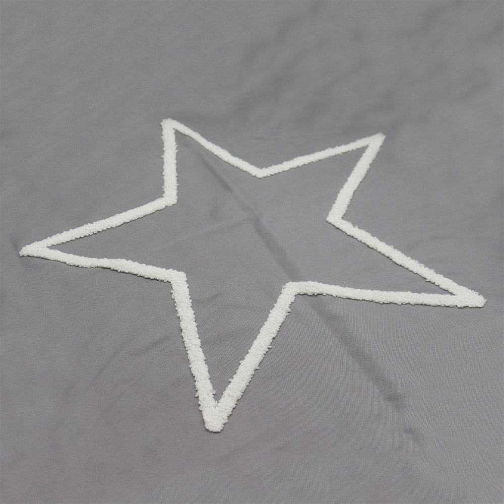 Grey Tufted Star Duvet Set 2Pcs Single Size