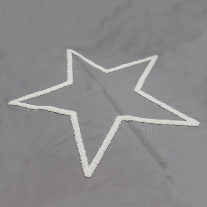 Grey Tufted Star Duvet Set 2Pcs Single Size