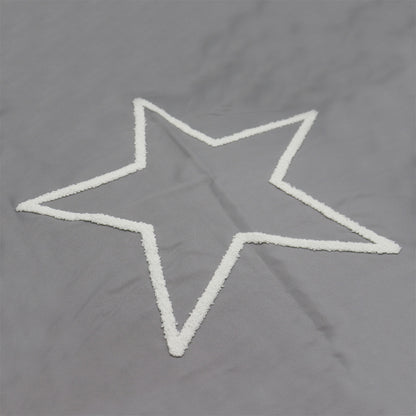 Grey Tufted Star Duvet Set 3Pcs Double Size