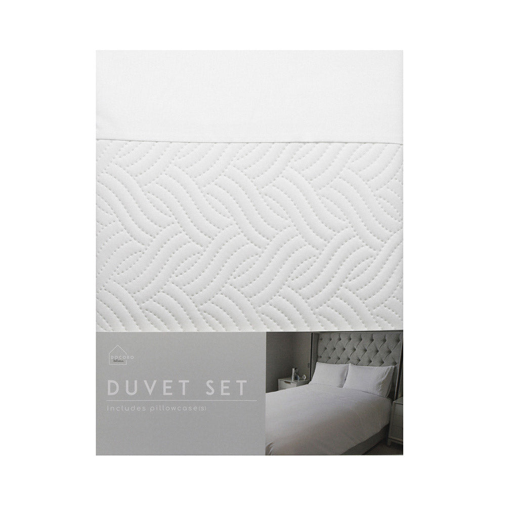 Pinsonic White Duvet Set 3Pcs Double Size
