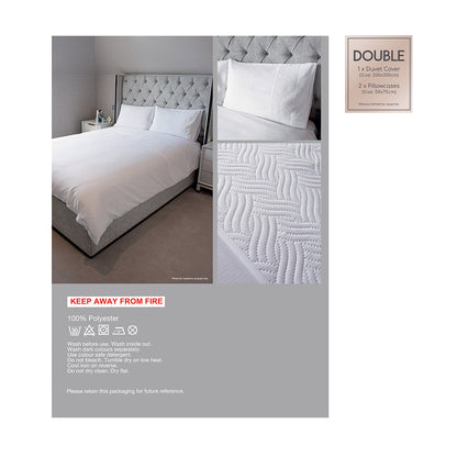Pinsonic White Duvet Set 3Pcs Double Size