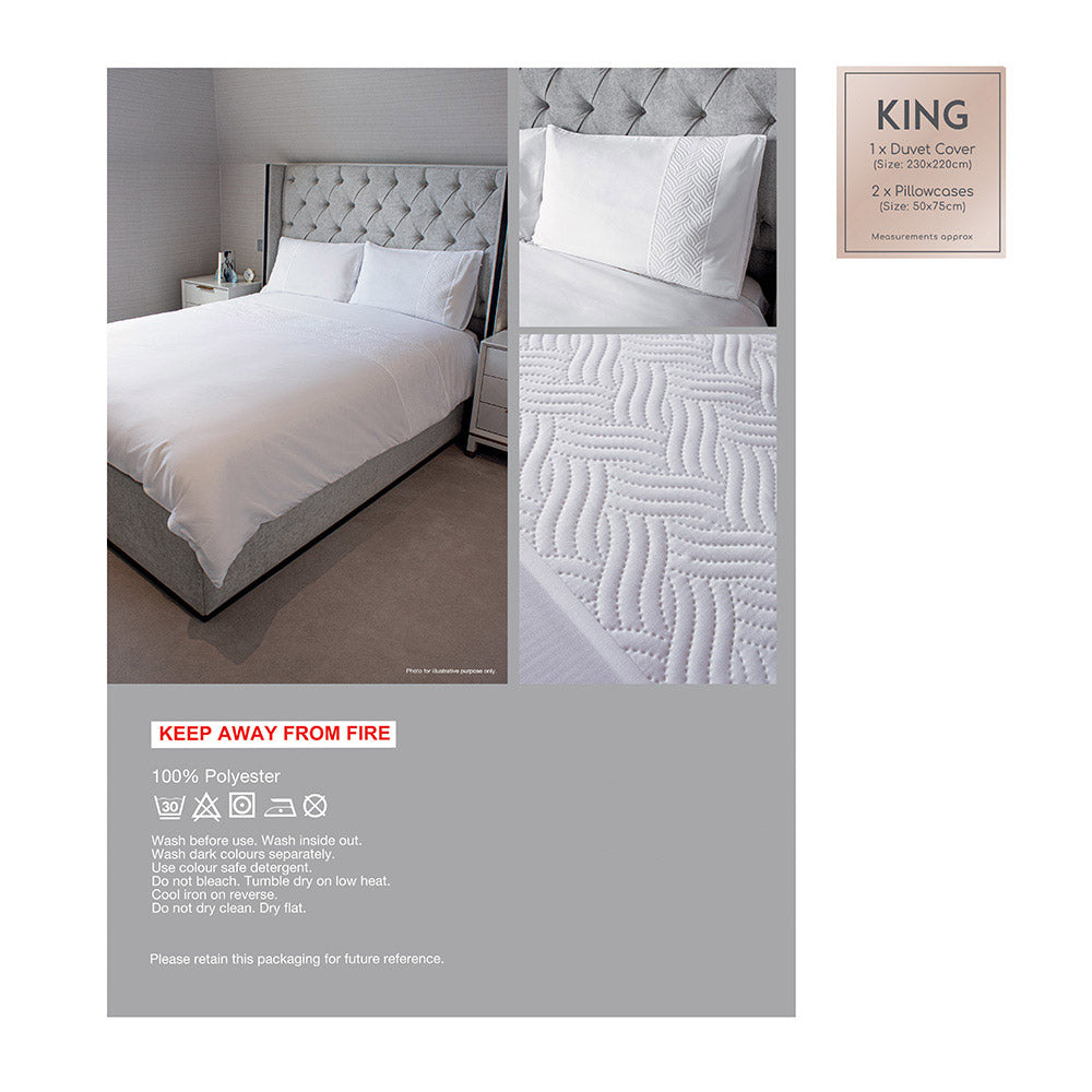 Pinsonic White Duvet Set 3Pcs King Size