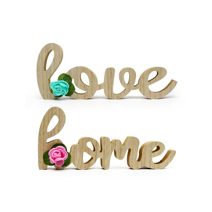 Wood Word Cutout Love & Home Tabletop Decorative Sign