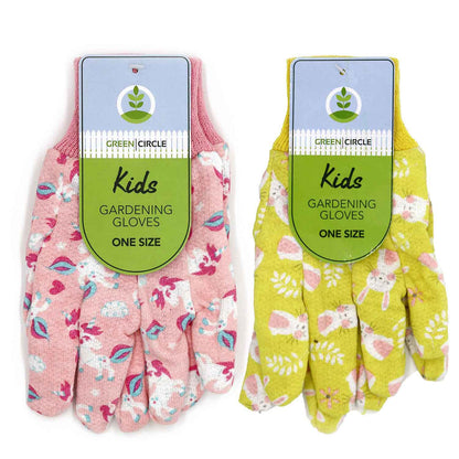 Kids Garden Gloves Pink&Yellow