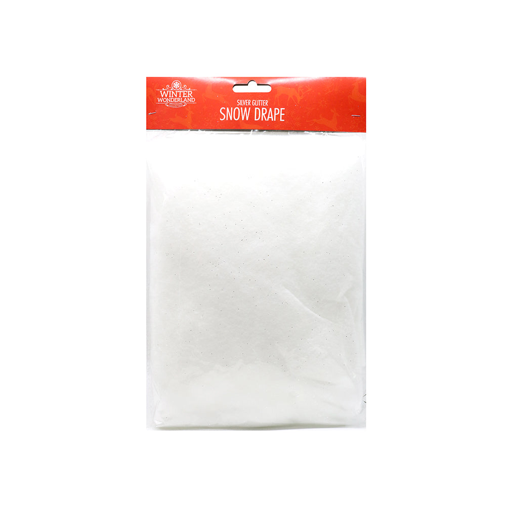 Silver Glitter Snow Drape