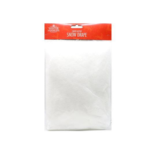 Silver Glitter Snow Drape