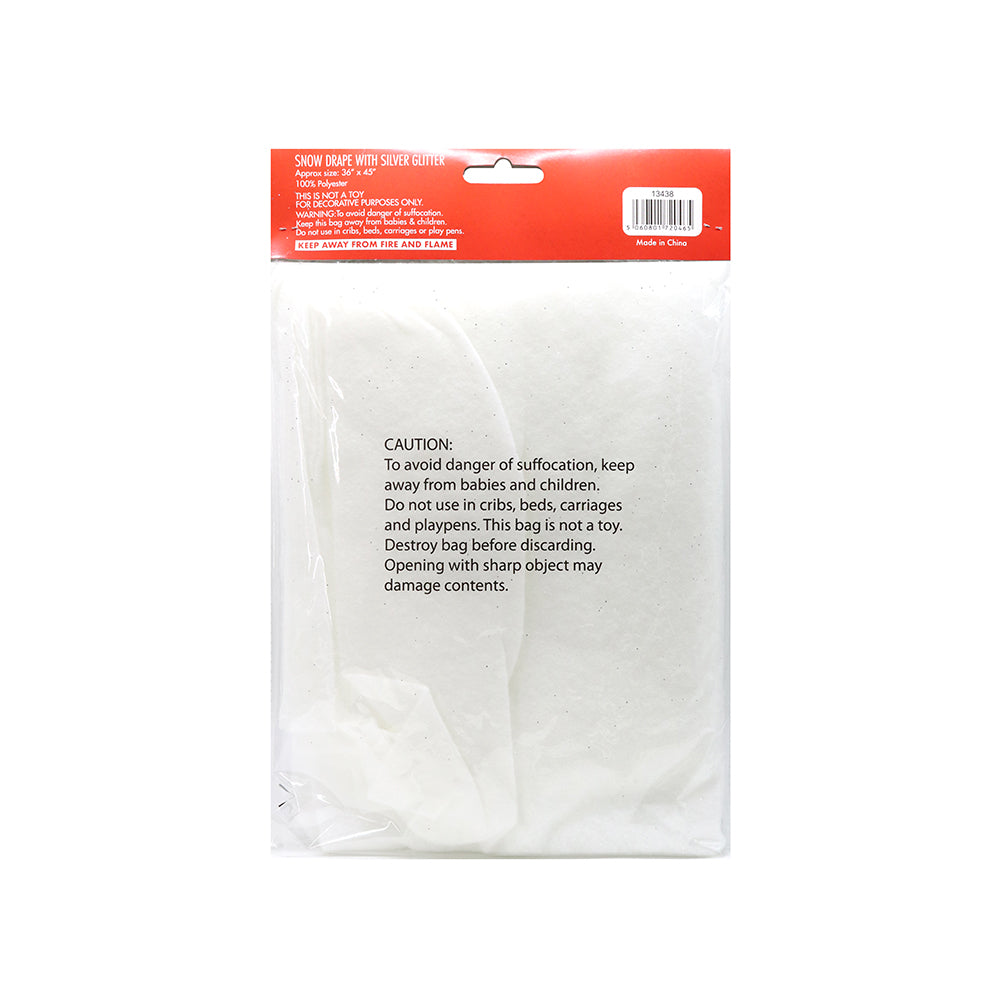 Silver Glitter Snow Drape