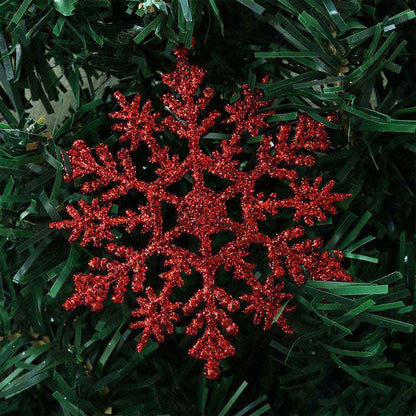 Snowflake Decoration Gold & Red 10PK