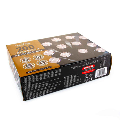 200 LED Chaser Lights Black Wire