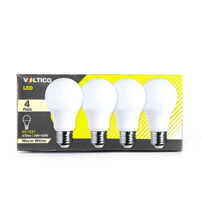 Led A60 9W E27 Bulbs 4PK