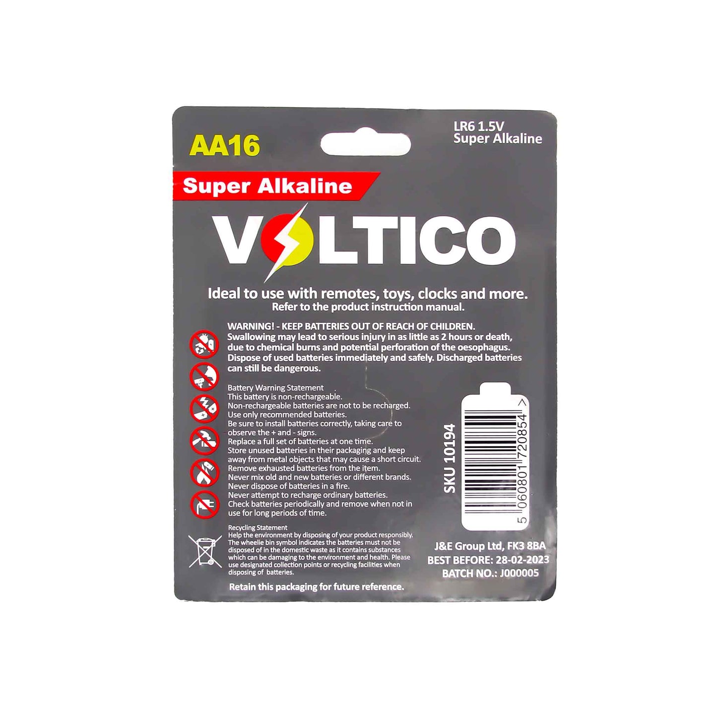 Voltico 16PK AA Alkaline