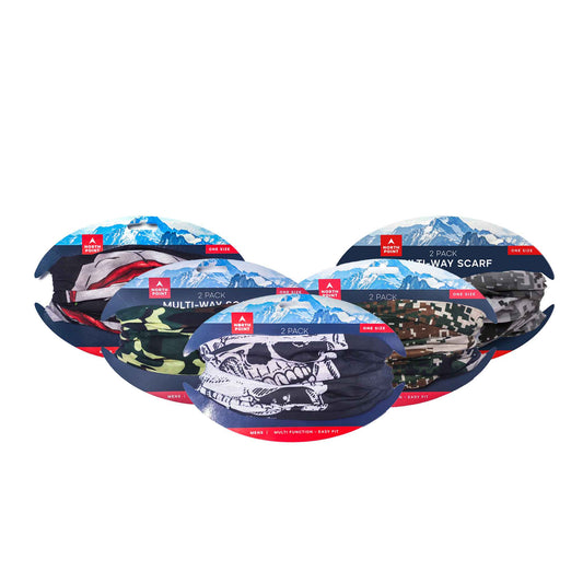 Mens 2PK Multi-Way Scarf