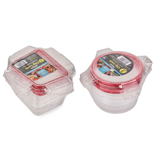 Click Lock Food Container 200ML 3PK Assorted