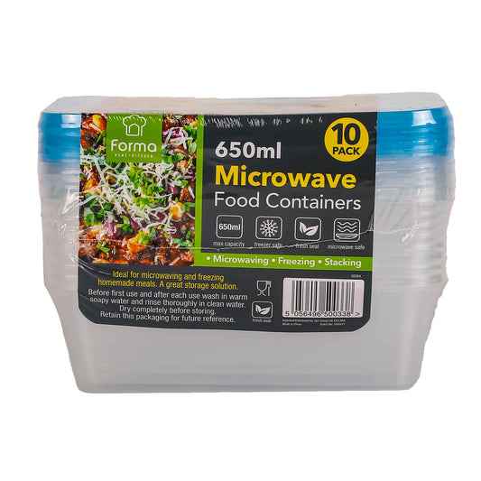 Disposable Microwave Food Containers 650ML 10PK