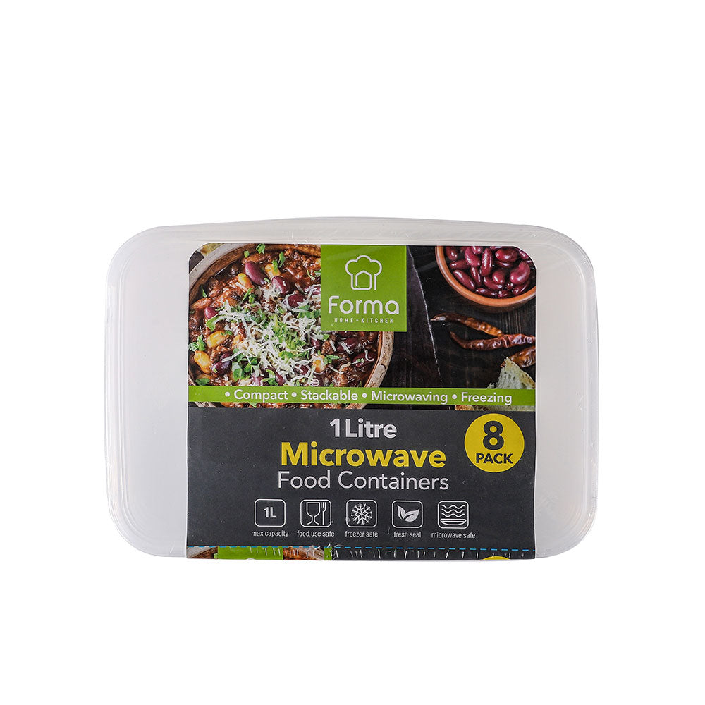 Disposable Microwave Food Container 1L 8PK
