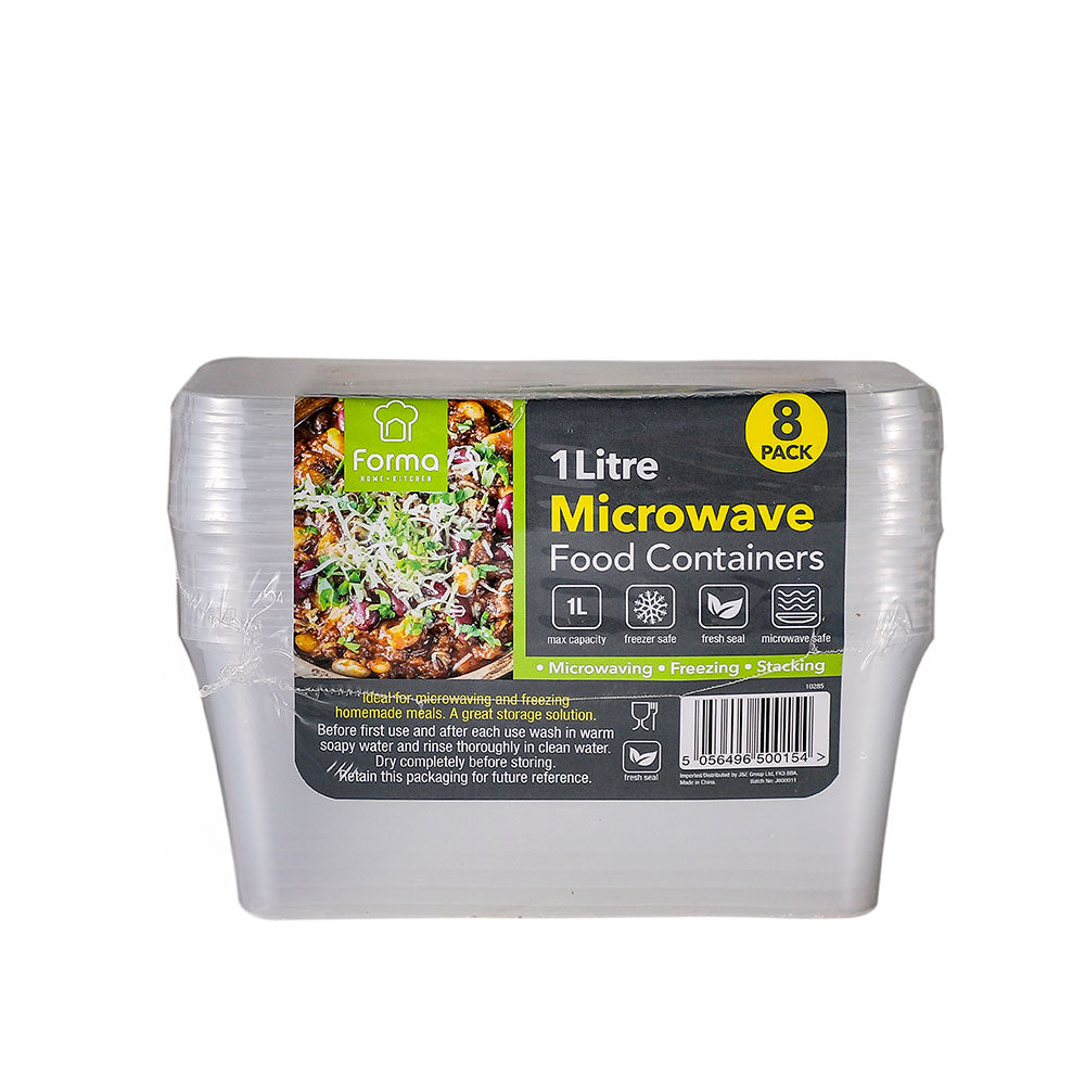 Disposable Microwave Food Container 1L 8PK