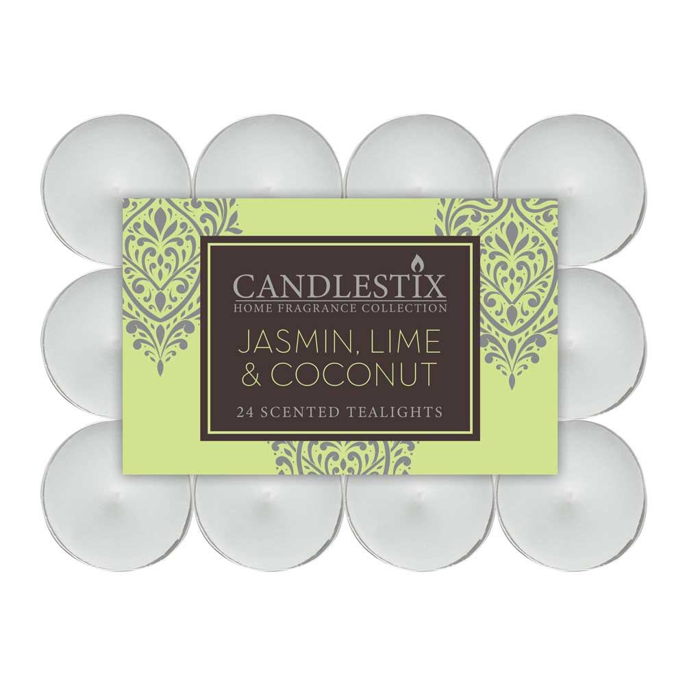 24 Scented Tealights Jasmine Lime & Coconut