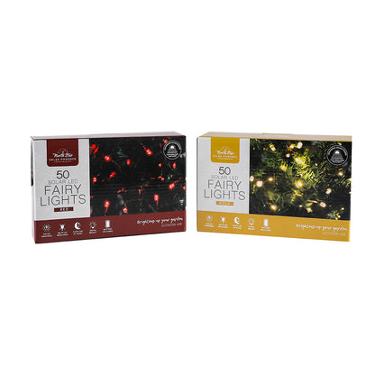 Winter Solar LED Lights Gold & Red 50