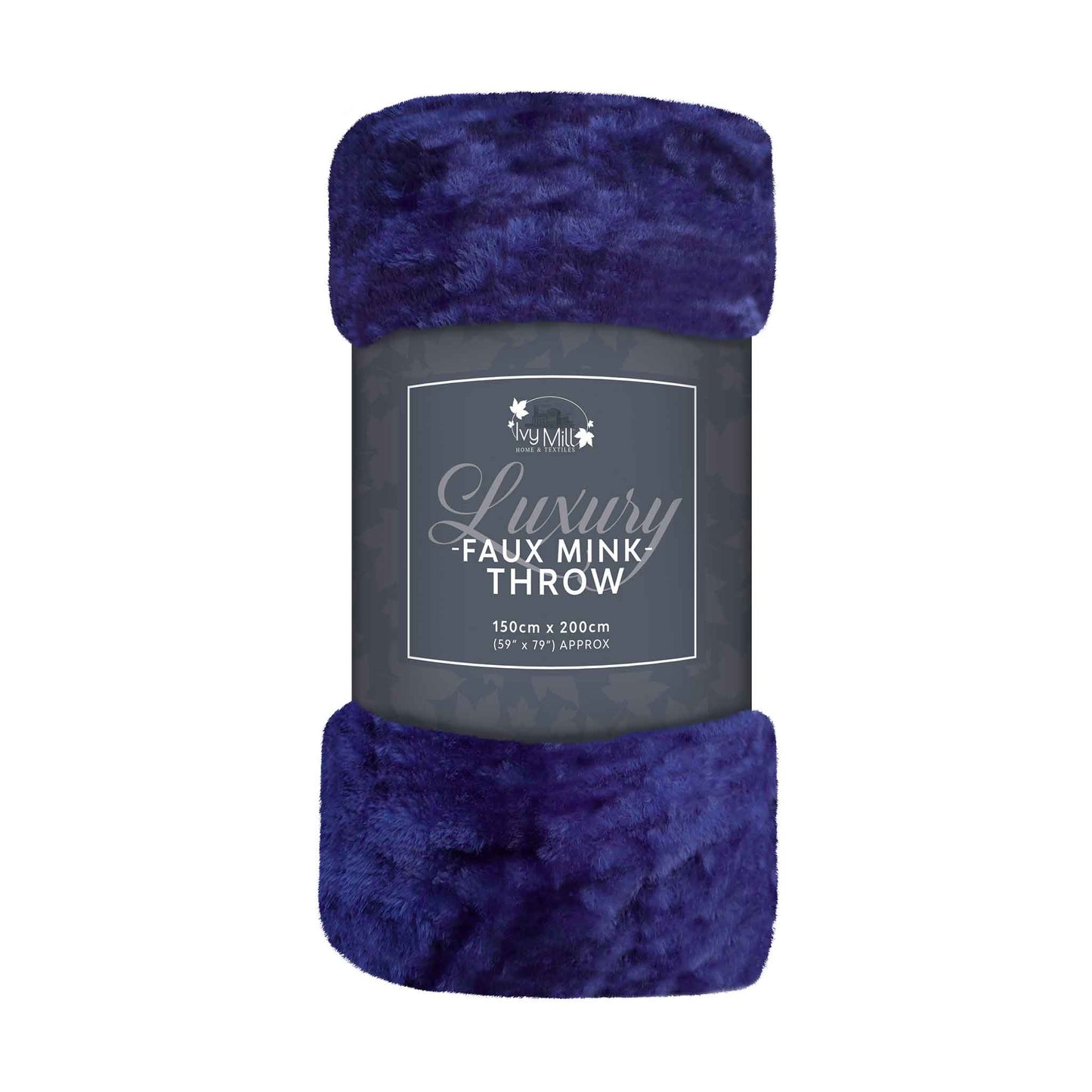 Faux Mink Throw Navy 150X200