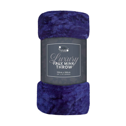 Faux Mink Throw Navy 150X200