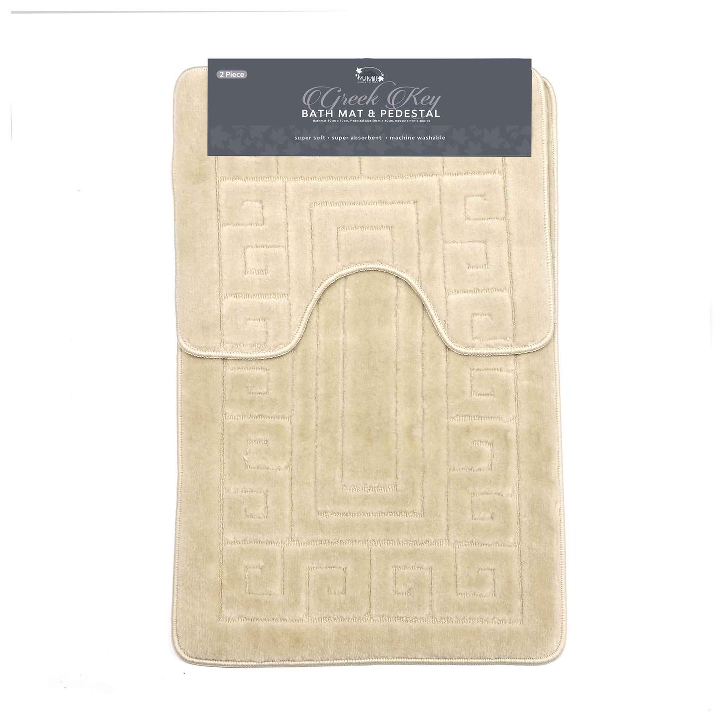 Greek Key Bathmat & Pedestal 2PC