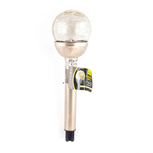 White Crackle Solar Ball Light