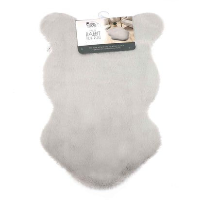 Faux Rabbit Fur Rug Pink&Grey&Charcoal&Cream
