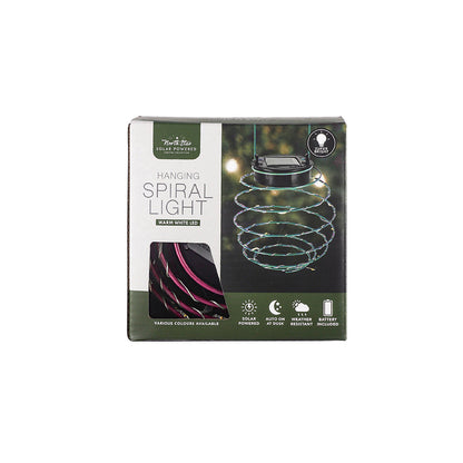 Solar Powered Hanging Spiral Light Warm White Led