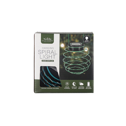 Solar Powered Hanging Spiral Light Warm White Led