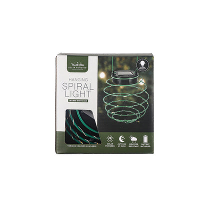 Solar Powered Hanging Spiral Light Warm White Led