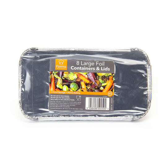 Foil Containers & Lids 19x10cm 8PK