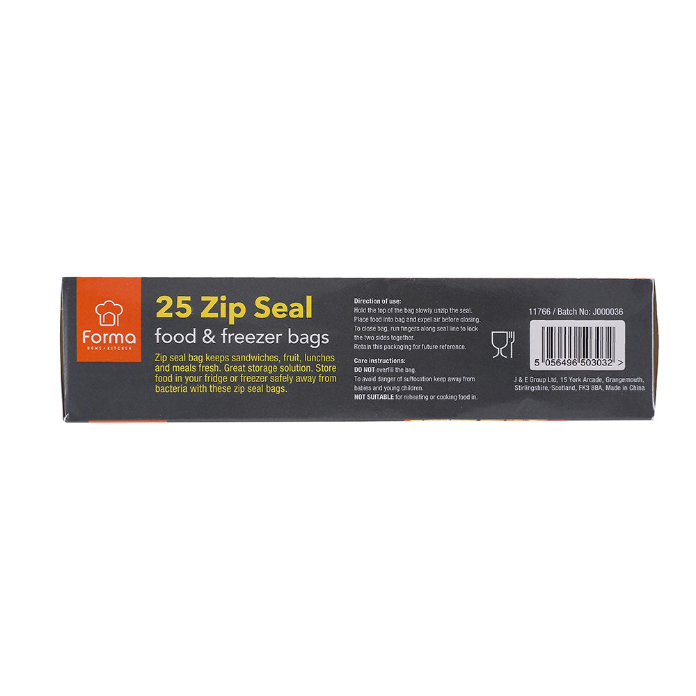 Zip Seal Food & Freezer Bag Small 25S