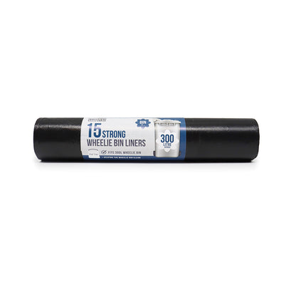 Black Wheelie Bin Liners 300L 15S