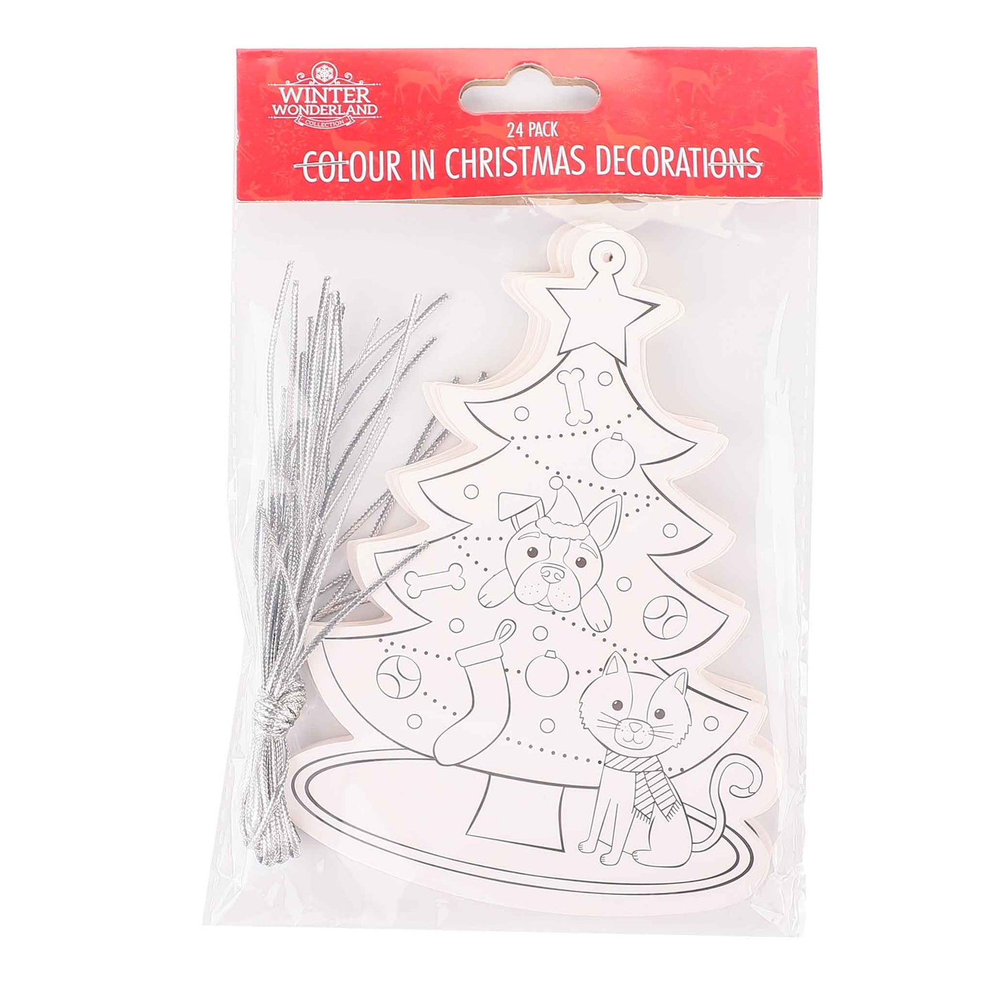Colour In Cardboard Hangers 24PK
