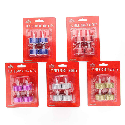 Chirstmas LED Tealights 4PK