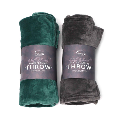 Plain Flannel Throw 130X160cm