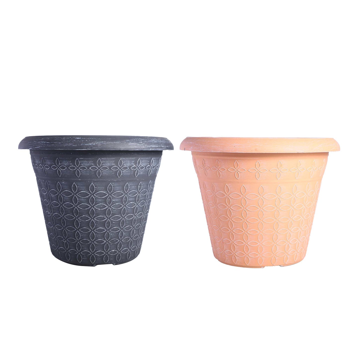 Geometric Petals Plastic Planter 13inch