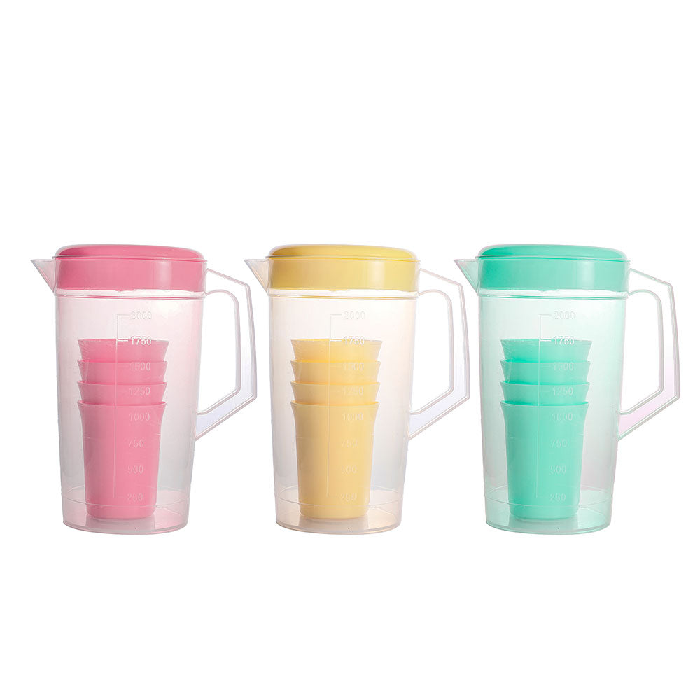 Plastic Water Bottle With Cups 2L