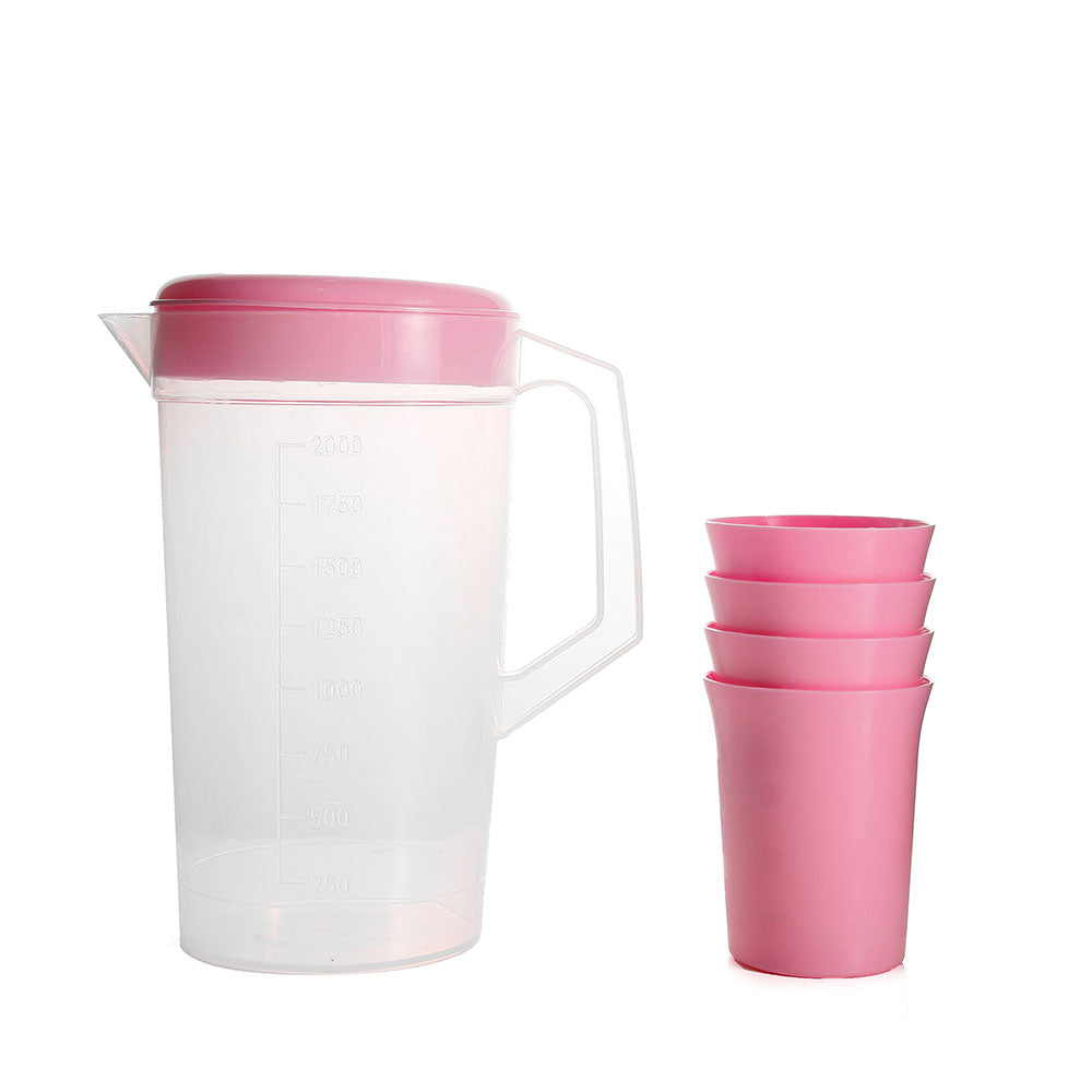 Plastic Water Bottle With Cups 2L