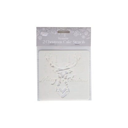 Reusable Christmas Cake Stencils 2Pack