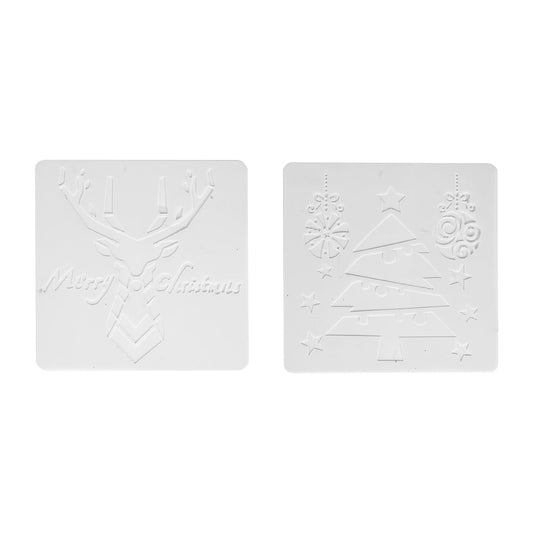 Reusable Christmas Cake Stencils 2Pack