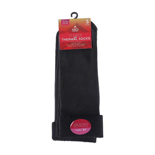 Ladies Fleece Thermal Tube Socks 3Pack