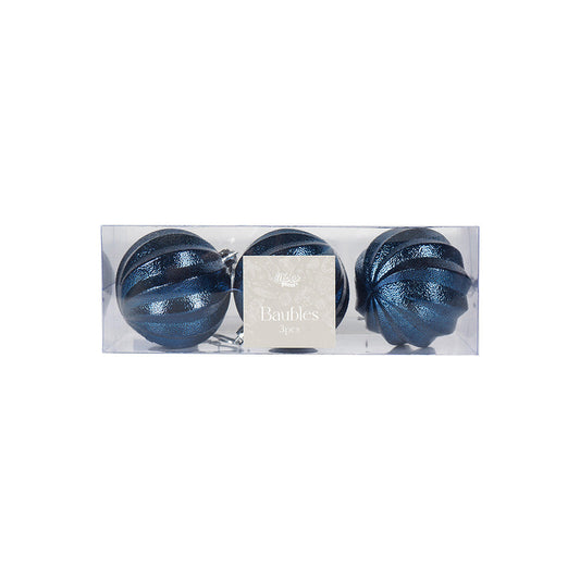 Christmas Baubles 7CM 3PCS Blue