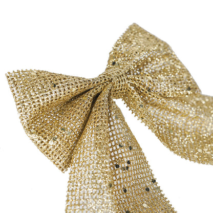 Christmas Bow Gold 2PC 12x13cm