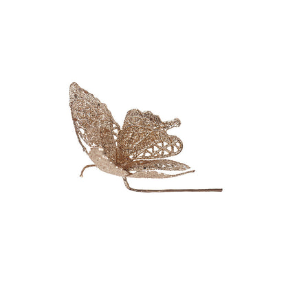 Artificial Glitted Butterfly Ornament Gold
