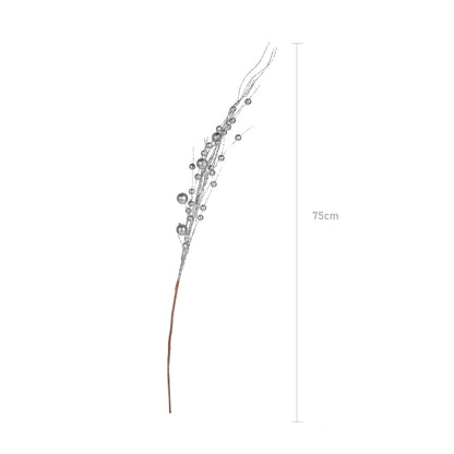 Christmas Glitter Berry Branch Silver