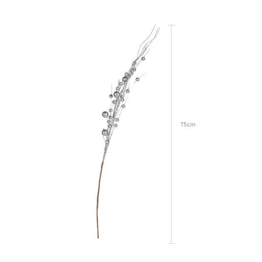 Christmas Glitter Berry Branch Silver