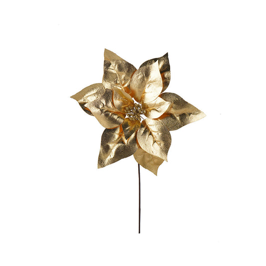 Artificial Gold Poinsettia Stem