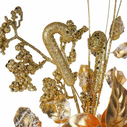 Artificial Gold Poinsettia Pick